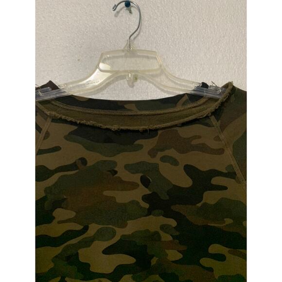 Nili Lotan Bateau Neckline Pullover Camouflage Sweatshirt Medium - Picture 4 of 7